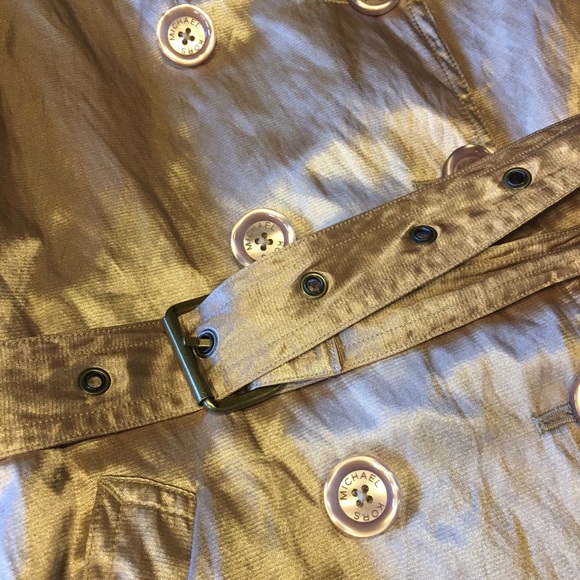 Michael Kors Metallic Gold Trench Coat M - Picture 11 of 14